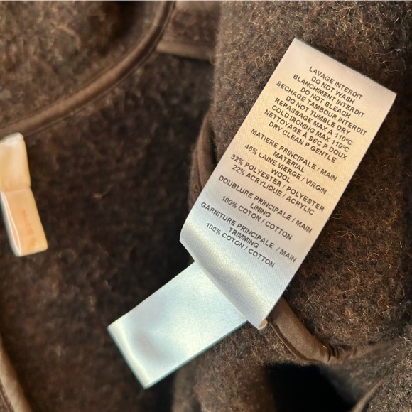 SEE by CHLOE Wool Blend Hooded Coat Medium Brown Snap Closures Pockets - Picture 11 of 14